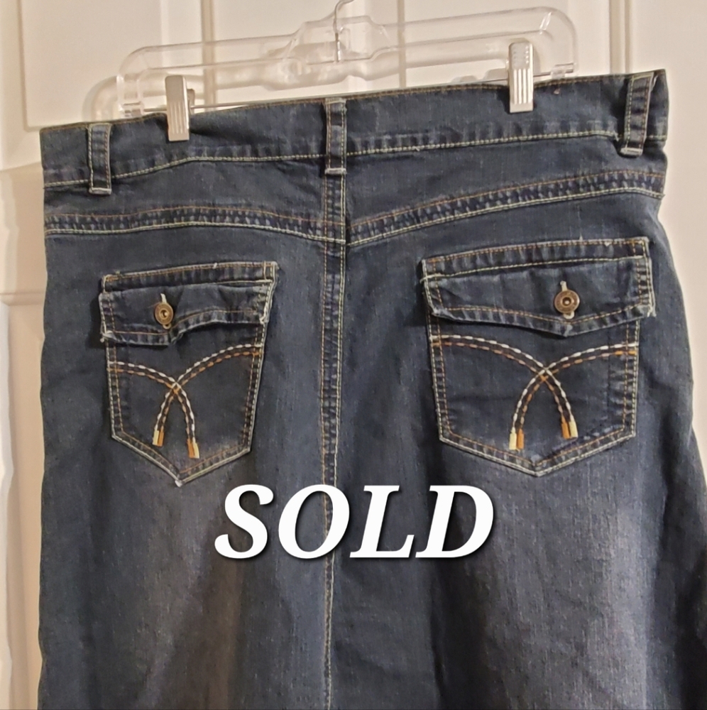 Long Blue Jean Skirt